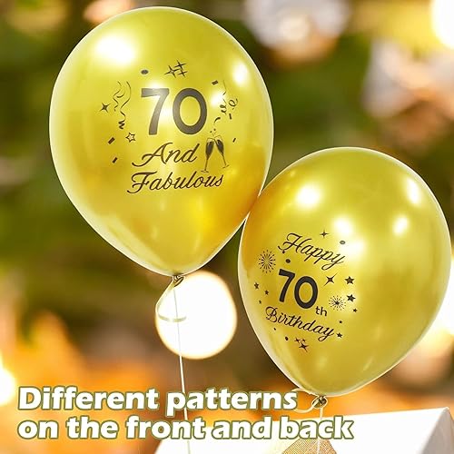 Miniatura 3 de Yiran Globos de cumpleaños 50, globos de oro negro con el número 50, 15 globos de feliz cumpleaños, suministros de decoración de fiesta, globos de