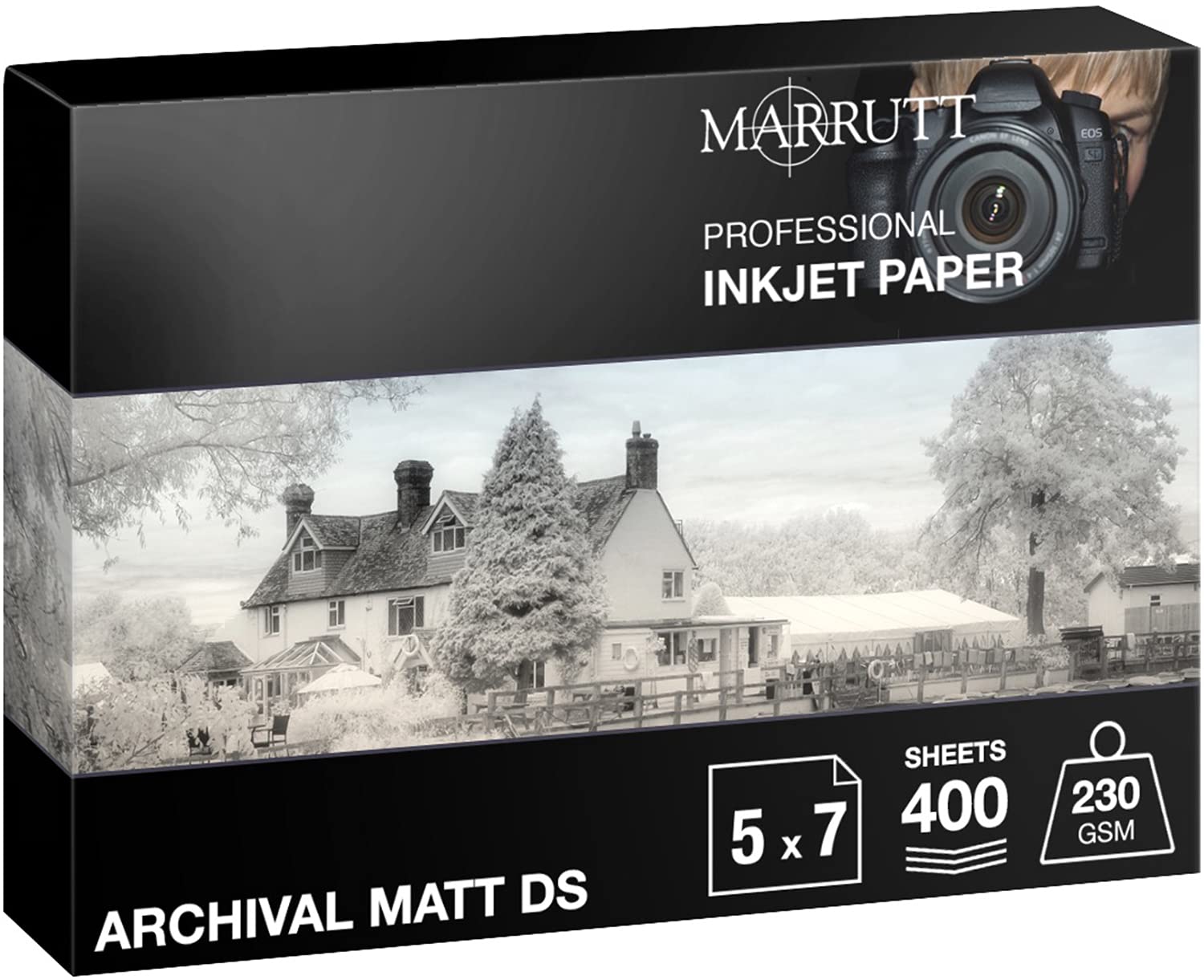 Marrutt 230gsm Archival Matt Double Sided Inkjet Photo Paper: 5" x 7" - 400 Sheets