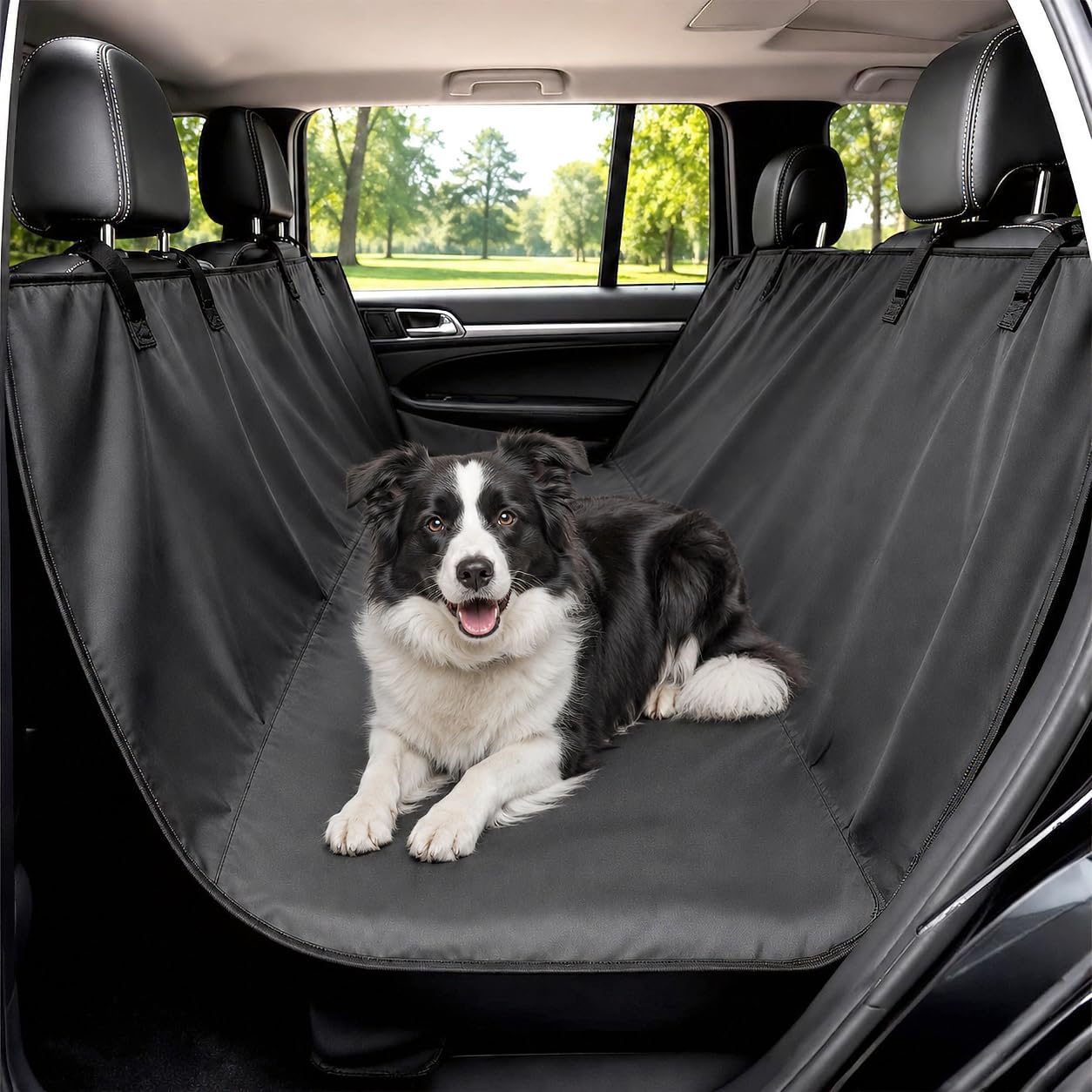 RydRoad Dog Car Seat Cover, Waterproof and Non-Slip Rear Seat and Trunk Protector for Dogs, Universal Dog Trunk Cover, Durable Dog Car Seat Cover, Easy to Install and Clean