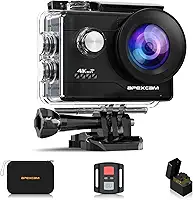 Apexcam Action Camera 4K Sports Camera 20MP 40M 170°Wide-Angle WiFi Waterproof Underwater Camera with 2.4G Remote Control 2 Batteries 2.0'' LCD Ultra HD Camera with Mounting Accessories Kit