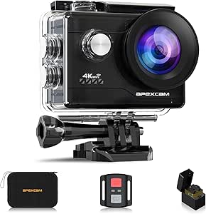 Apexcam Cámara Deportiva 4K 20MP WiFi Cámara subacuática Ultra HD Impermeable 40M Action Camera 2.0'LCD 170° Gran Angular 2.4G Remoto 2 baterías de 1050mAh y Accesorios Multiples