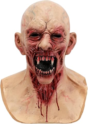 Scary Vampire Mask Zombie Head Mask Creepy Horror Demon Monster Mask Halloween Cosplay Costume Props for Adults
