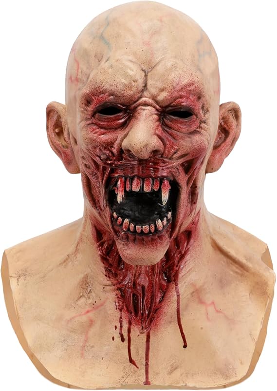 Scary Vampire Mask Zombie Head Mask Creepy Horror Demon Monster Mask Halloween Cosplay Costume Props for Adults