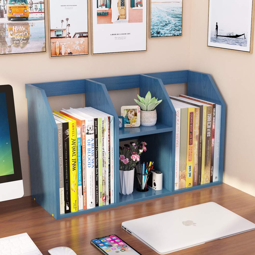 卓上収納 コンパクト 木製 本棚 デスク上置棚 書類/フォルダー