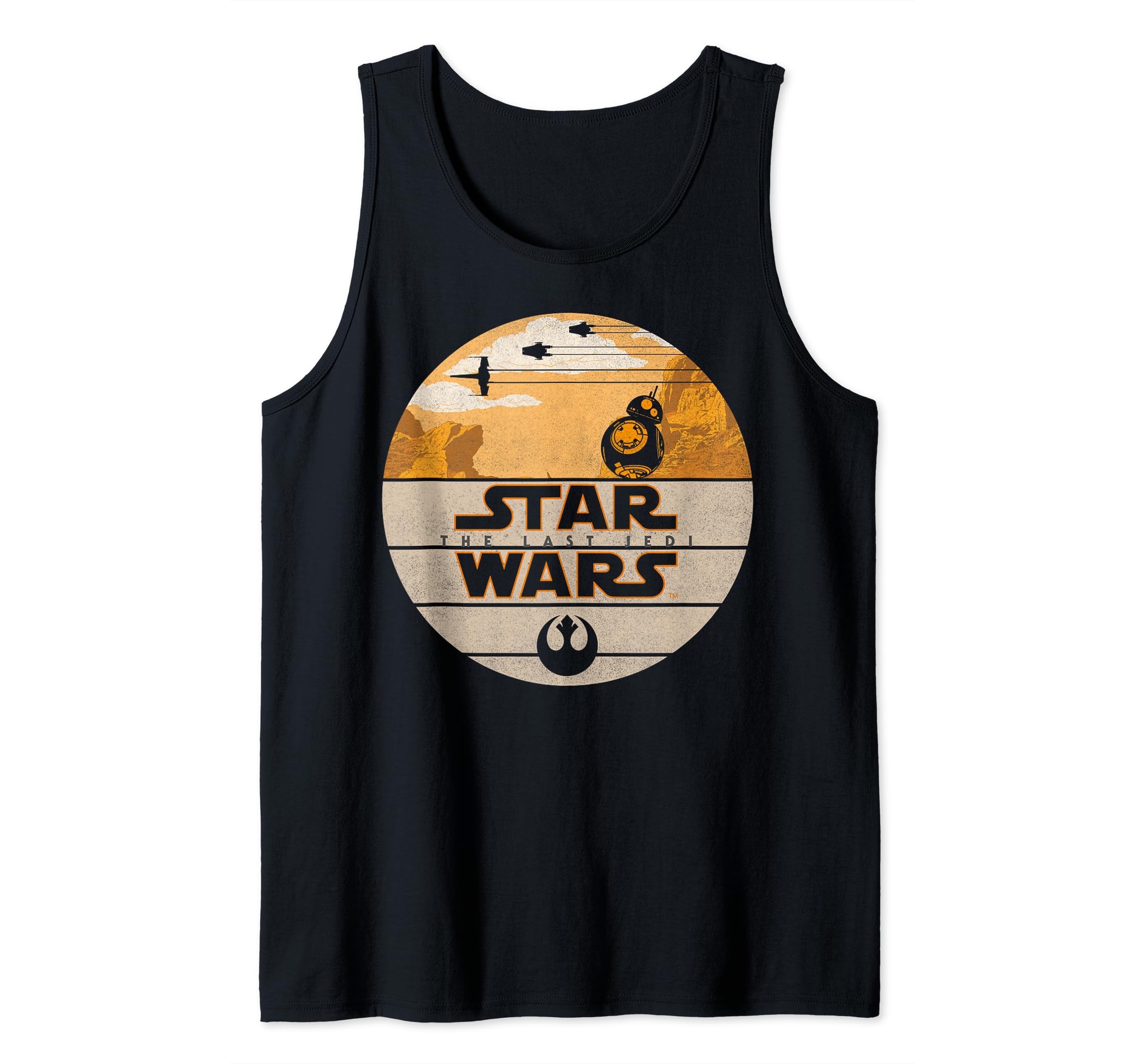 Star Wars Last Jedi BB-8 Retro Desert Roll Badge Tank Top, Black
