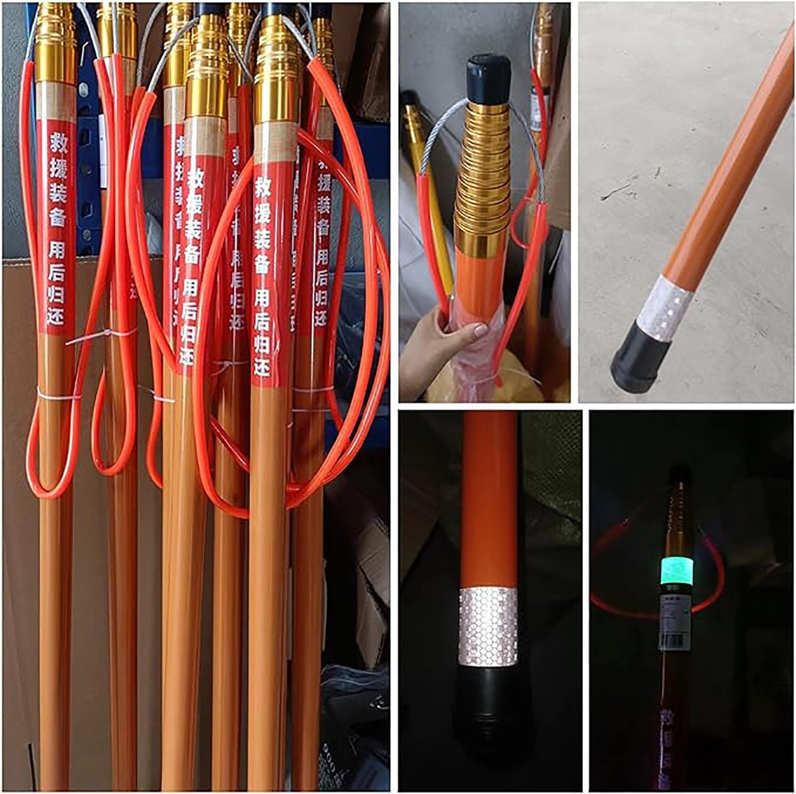 Oracra 1.2-5.5m Professional Rescue Pool Safety Hook with Rod, Water Parks/Swim Club/Beach Life-Saving Equipment, Multi-use Adjustable Rescue Pole