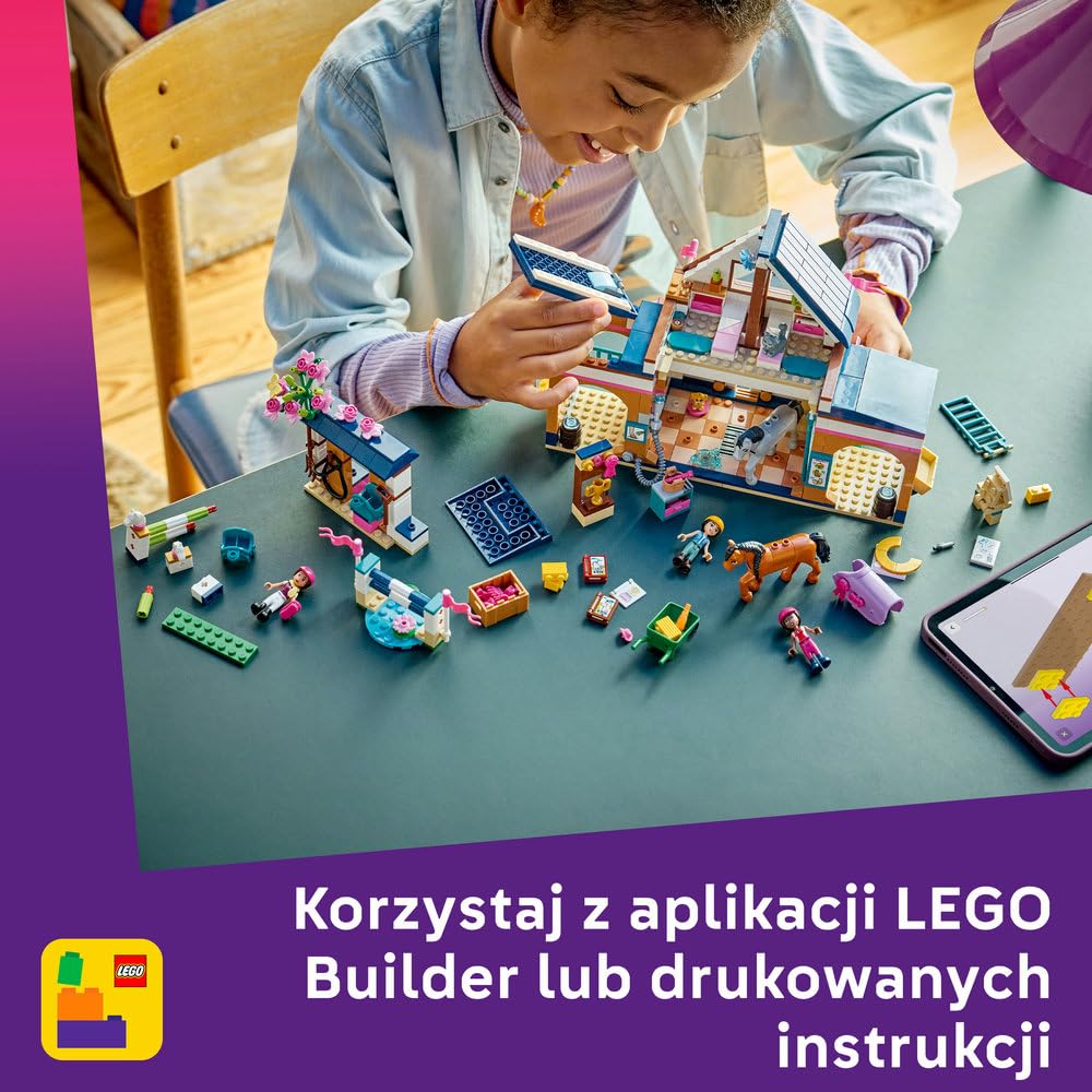 LEGO Friends Stadnina i szkółka jeździecka 42688 | Stadnina, zestaw z końmi, prezent dla miłośnika jazdy konnej 7+, 735 elementów