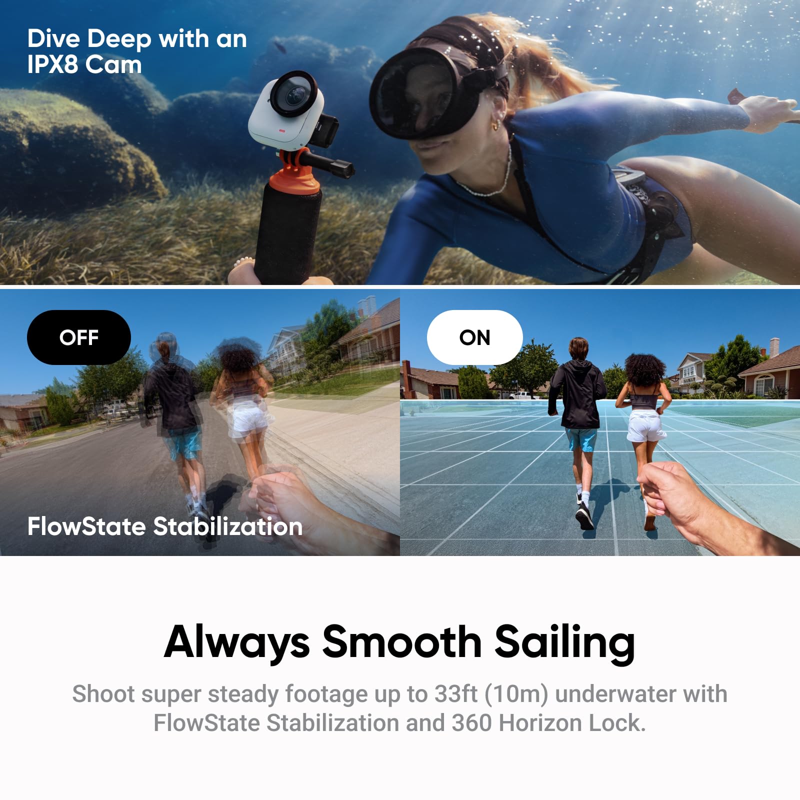 Insta360 Zestaw rowerowy GO Ultra Premium – mała kamera 4K bez użycia rąk, lekka i przenośna, doskonałość przy słabym oświetleniu, montaż w dowolnym miejscu, stabilizacja FlowState, żywotność baterii
