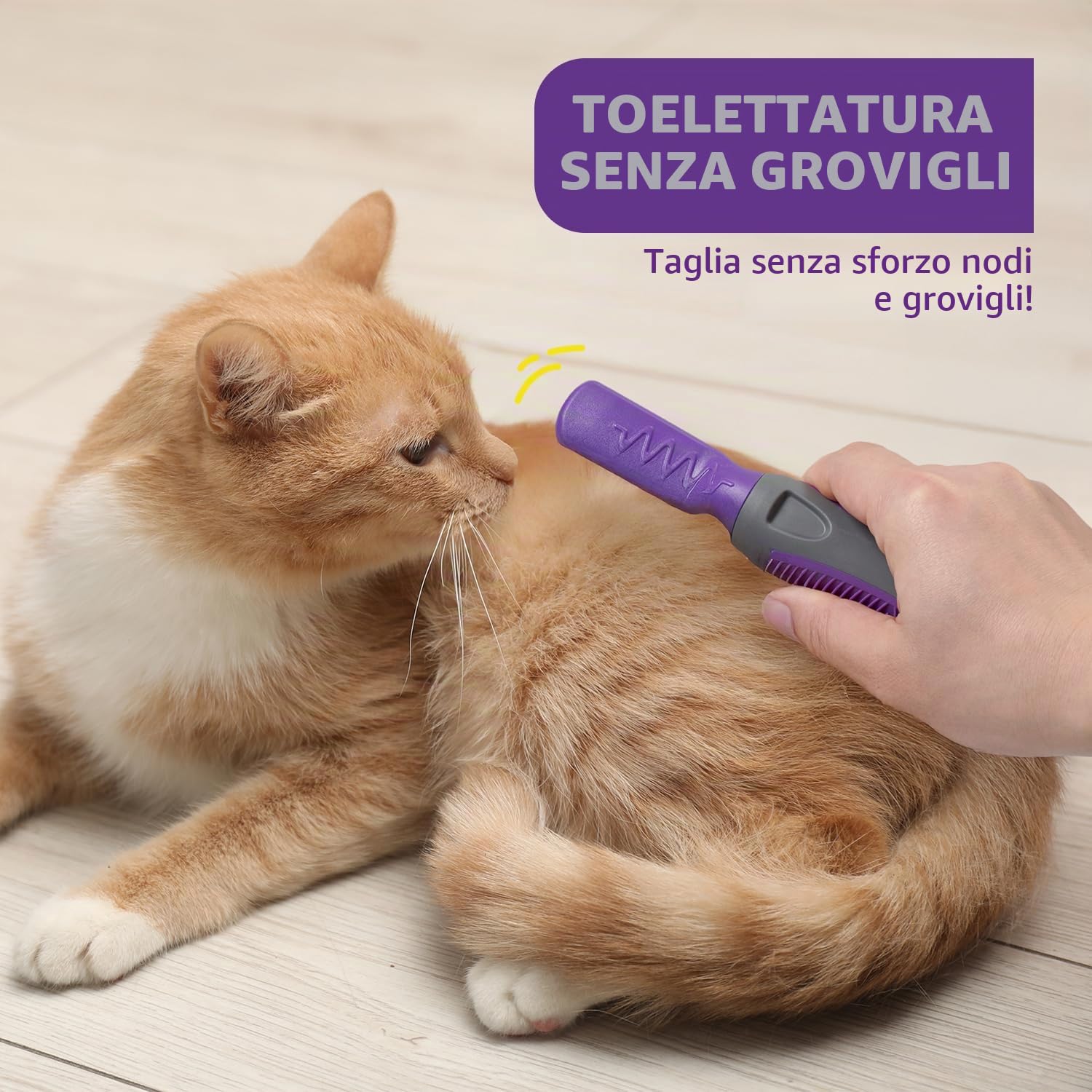 Hertzko - slanatore per cani e gatti - rimuove grovigli, nodi e peli morti