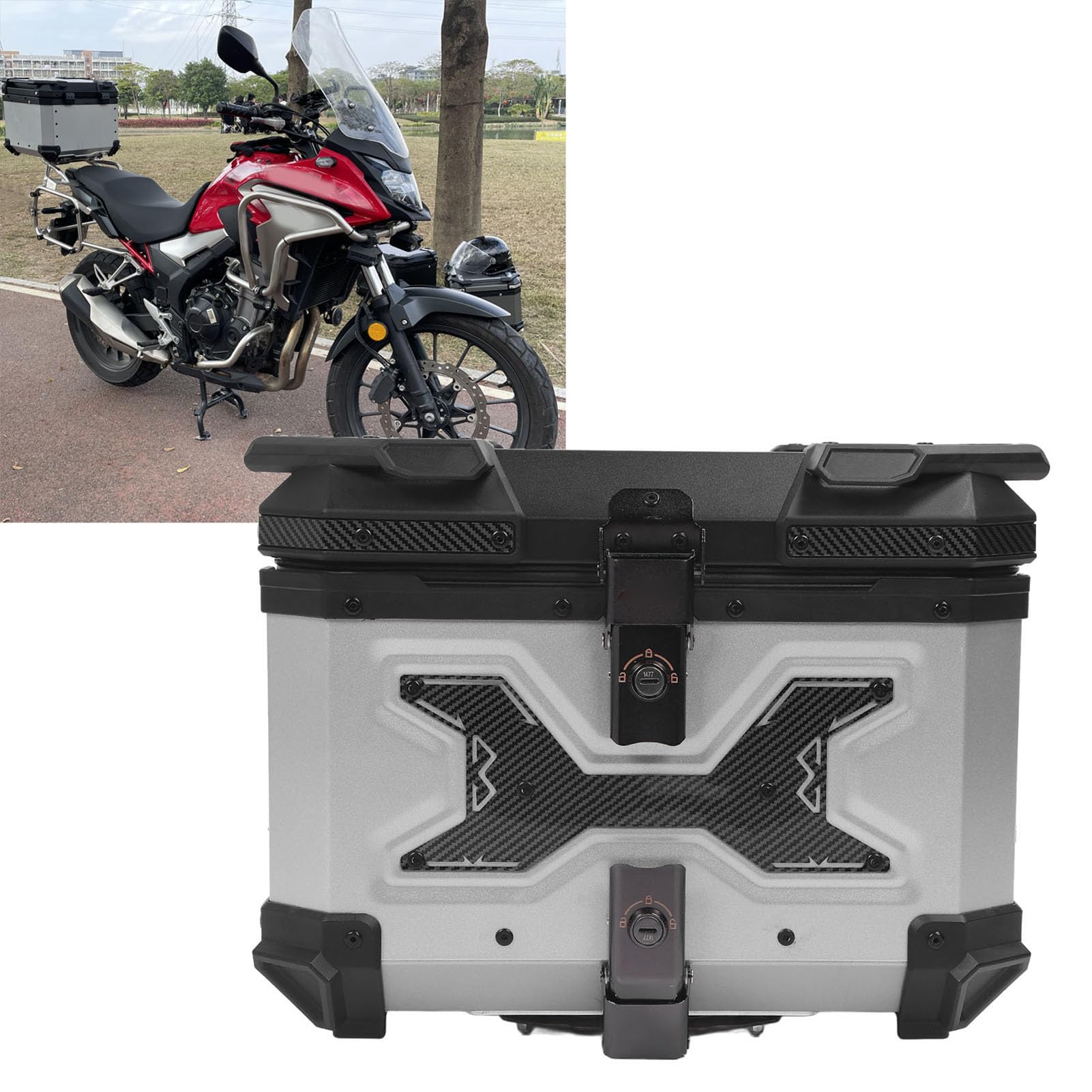 Shockproof Motorcycle Trunk Aluminum Alloy 45L Top Case for