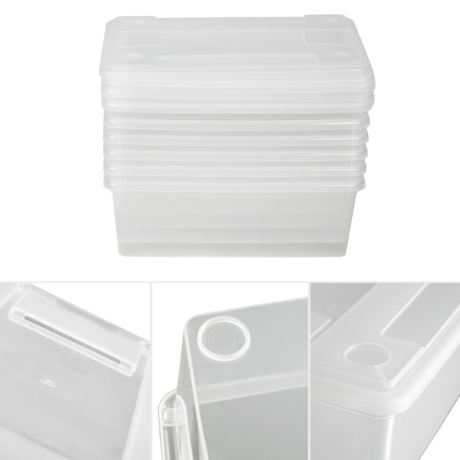 tectake Cajas de almacenaje de Zapatos Calzado Cajas plástico Transparente apilable 33x23x12cm - Varias cantidades - (4x6 | no. 402006)