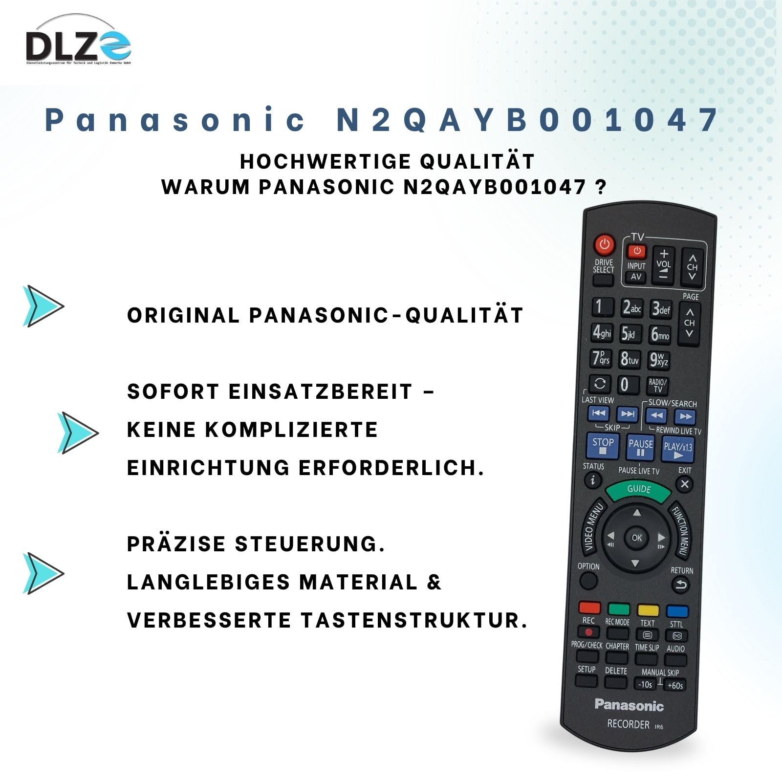Panasonic N2QAYB001047 – Original Fernbedienung für Panasonic TV & Recorder