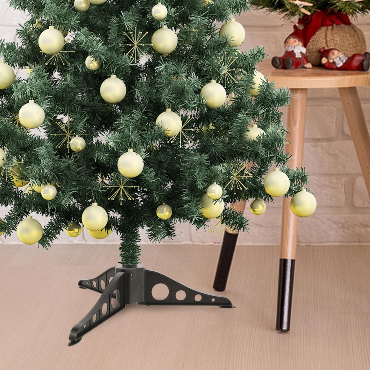 Plastic Christmas Tree Stand, Artificial Christmas Tree Tripod Base Xmas Tree Holder Foot Replacement Winter Decorative Legs Bracket for about 5. 9 Inch Tree, Holiday Store Party Supply, Dark Green