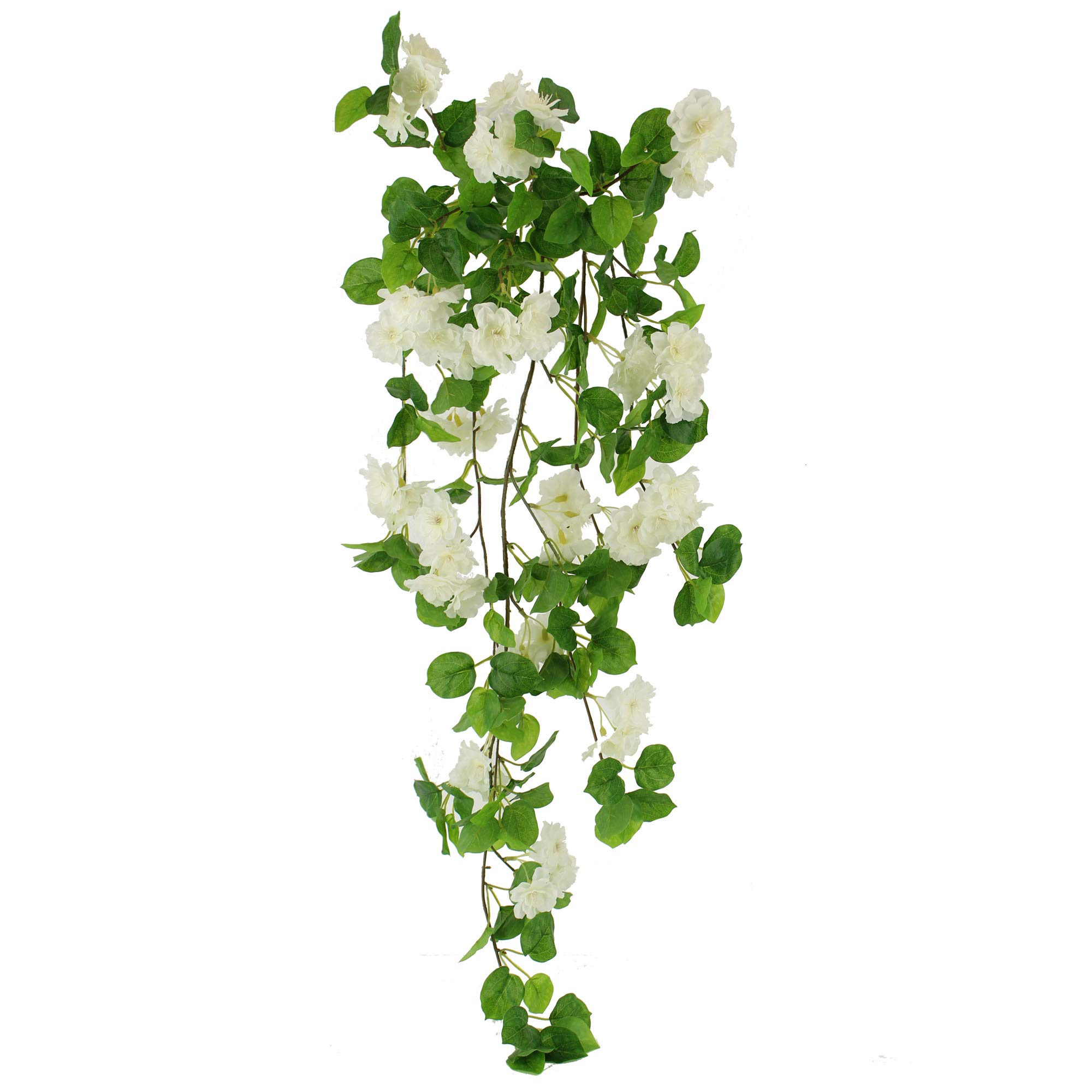 Amazon｜Unique Forest Arts ブーゲンビリア 吊り下げ 人工植物 白い花