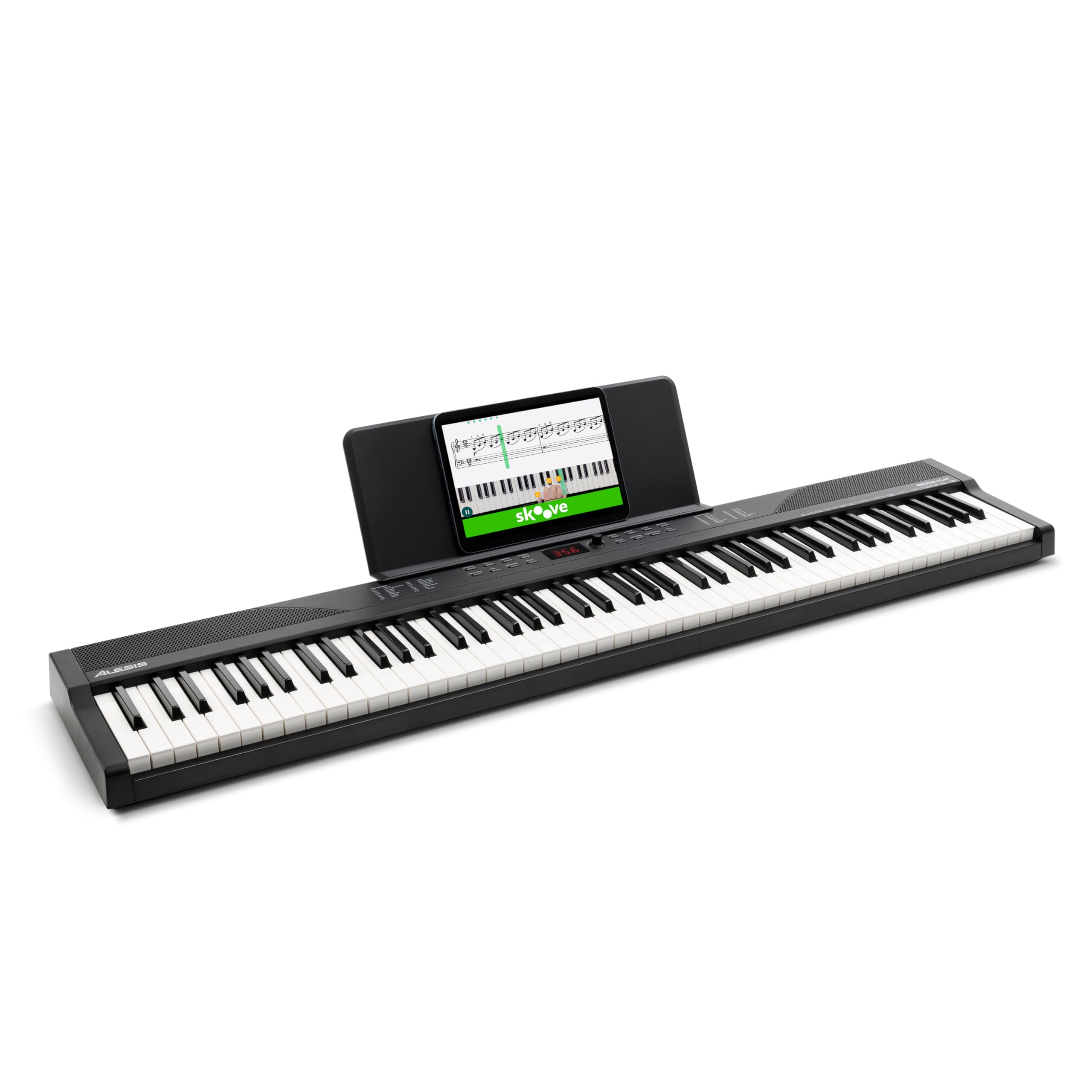 Alesis 88 Key Keyboard Piano with 480 Sounds, Speakers, USB MIDI, Carry-Bag, Stand, Headphones, Pedal and Piano Lessons for Beginners
