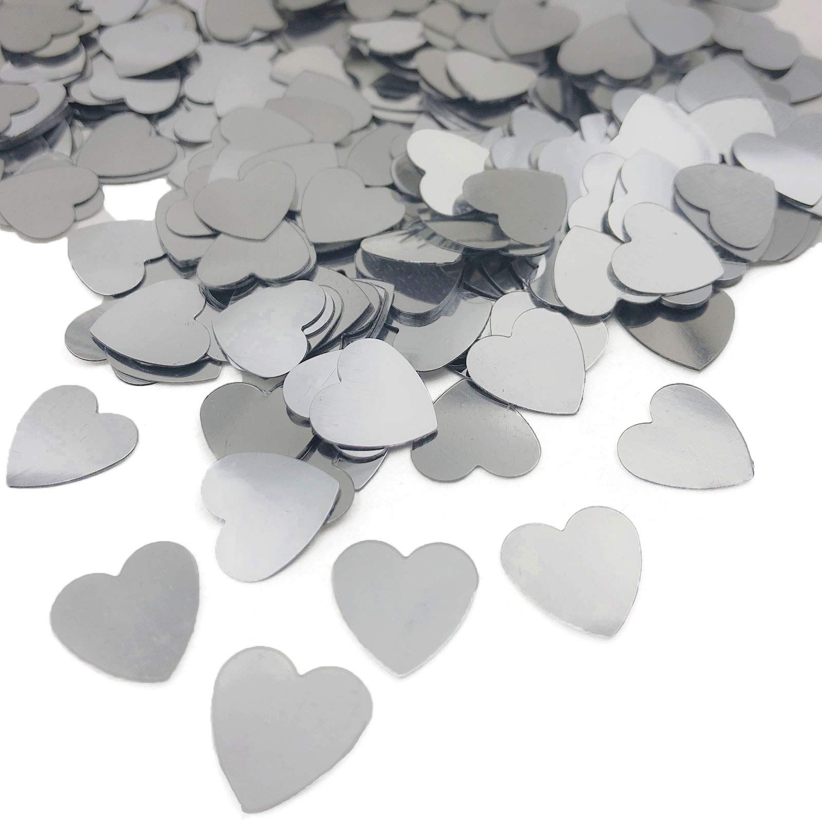 BBTO Herz-Konfetti Rot & Silber Metallic – 1 Unze (30 G), Für Valentinstag, Hochzeit, Tischdekoration, Ca. 1 Cm Größe