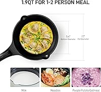 Vista 7 de BUYDEEM Sartén antiadherente de aluminio fundido, sartén de leche de calor rápido y uniforme con tapa de vidrio, compatible con todas las estufas