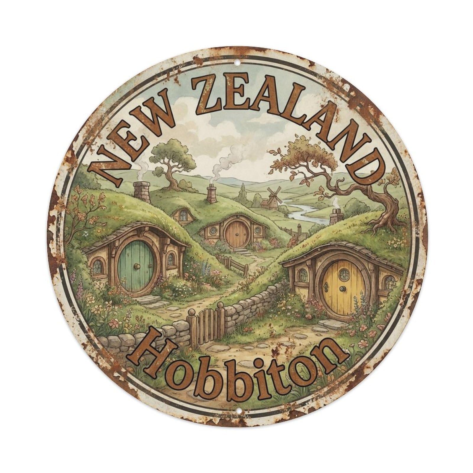New Zealand Southern Travel Green Island Coast Metal Tin Sign