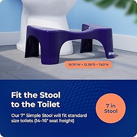 Squatty Potty Simple Bathroom Toilet Stool, Deep Purple 7, Ergonomic Stool - Posture-Enhancing Bathroom Footrest for Improved Digestion & Constipation Relief