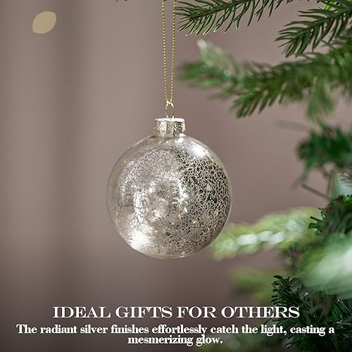 Miniatura 101 de DN DECONATION Deep Red Glass Christmas Ornaments, Set of 9, 3.15' Hanging Christmas Baubles for Xmas Tree Decoration, Wedding Party Gift