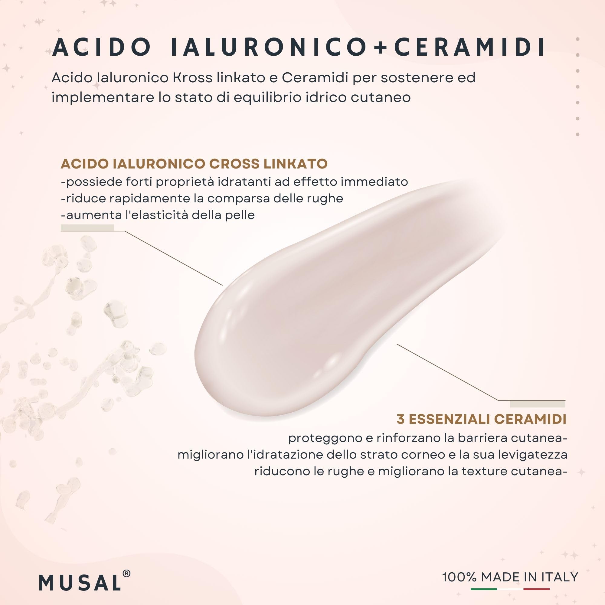 MUSAL Crema Borse e Occhiaie, Contorno Occhi Antirughe Istantaneo con Bava di Lumaca, Acido Ialuronico e Bakuchiol per Uomo Donna 30ML