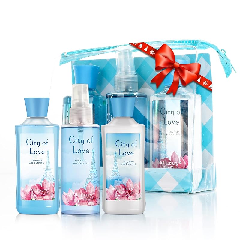 Conjunto de cuidados para banho e corpo Vital Luxury City of Love com loção corporal, gel de banho e névoa perfumada