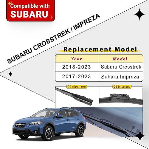 Miniatura 2 de Juego de limpiaparabrisas de repuesto para Subaru Crosstrek Impreza 2017 2018 2019 2020 2021 2022 2023 calidad original de fábrica para mi