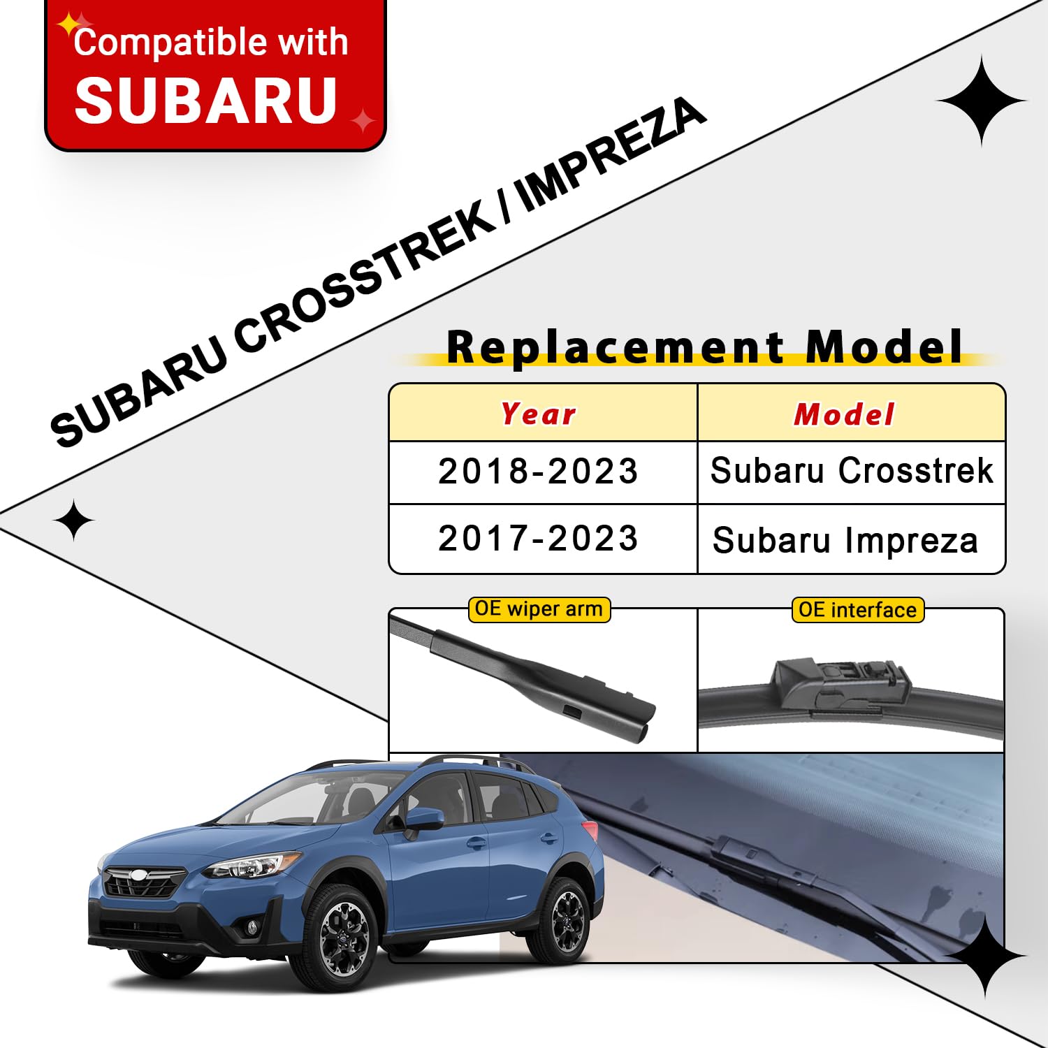 Front Windshield Wiper Blades For SUBARU CROSSTREK IMPREZA - Foto 11