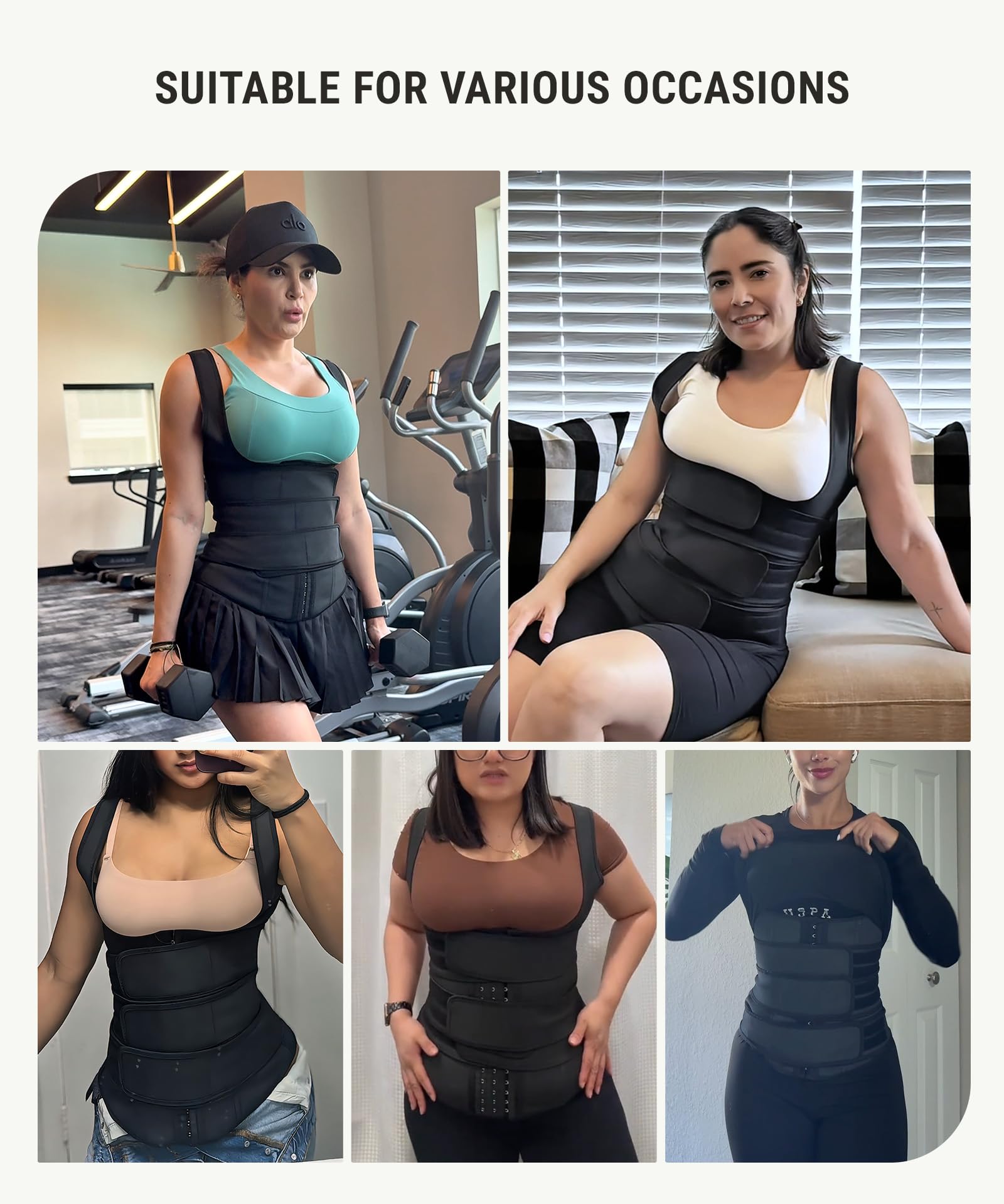 FeelinGirl Ceinture d'entraînement en latex pour femme - Grande taille - Corset à 3 ceintures - Crochets en acier