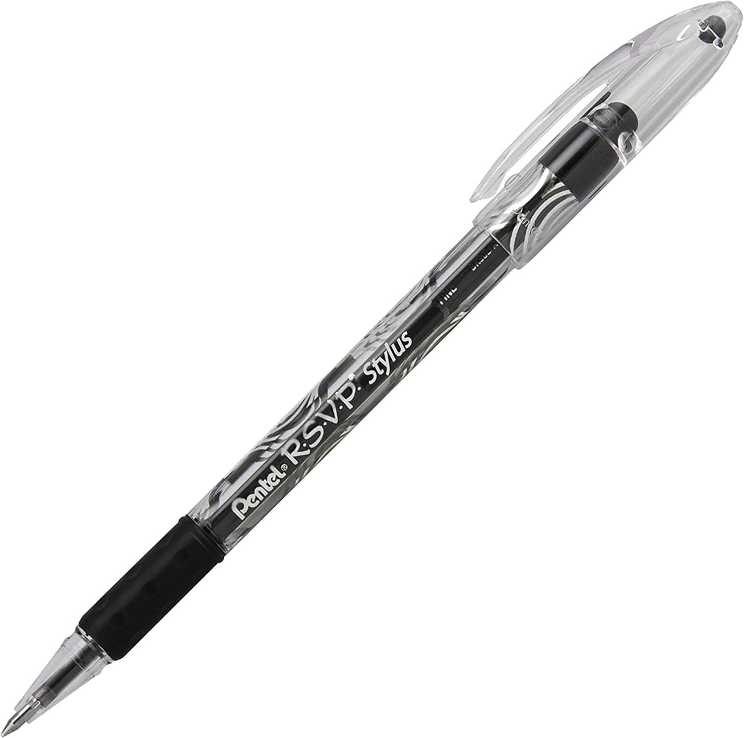 Pentel BK90L-A R.S.V.P. Stylus Ballpoint Black Ink Pens - 24 Pack