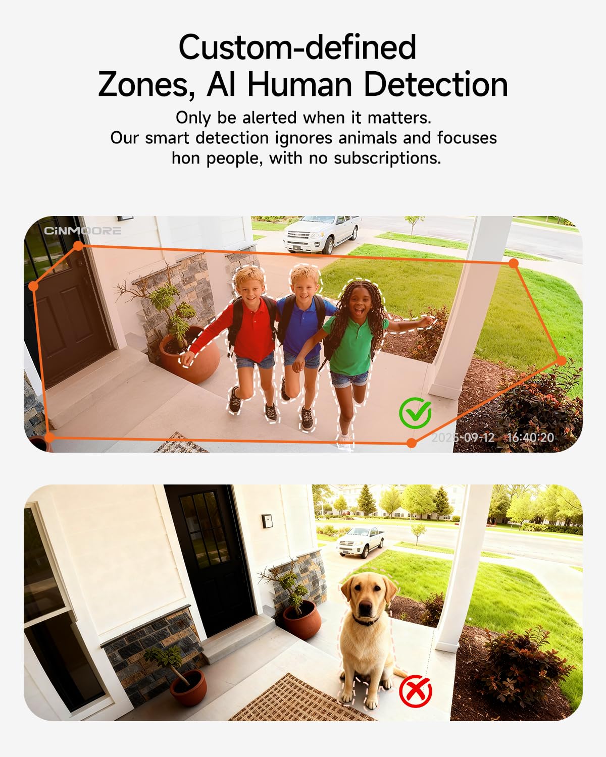 Telecamera di sicurezza 2.5K Wireless Outdoor, Telecamera per interni alimentata a batteria Rilevamento persone libere, Telecamere con montaggio magnetico per la sicurezza domestica, visione notturna