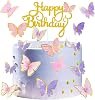 100pcs Butterfly Cake Toppers Butterfly Cupcake Toppers Butterfly Cake Decorations Cake Toppers Birthday Anniversary Decorations for Women Girls Party Decorations Mixed Size Pink Purple Gold
