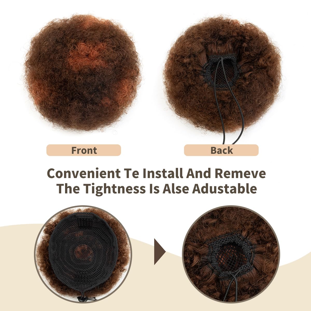 isheeny Afro Hair Buns For Black Women, Natural Human Hair Drawstring Ponytail Hair Extensions For Women, Curly Bun Hairpiece, Soft, And Durable For Repeated Use