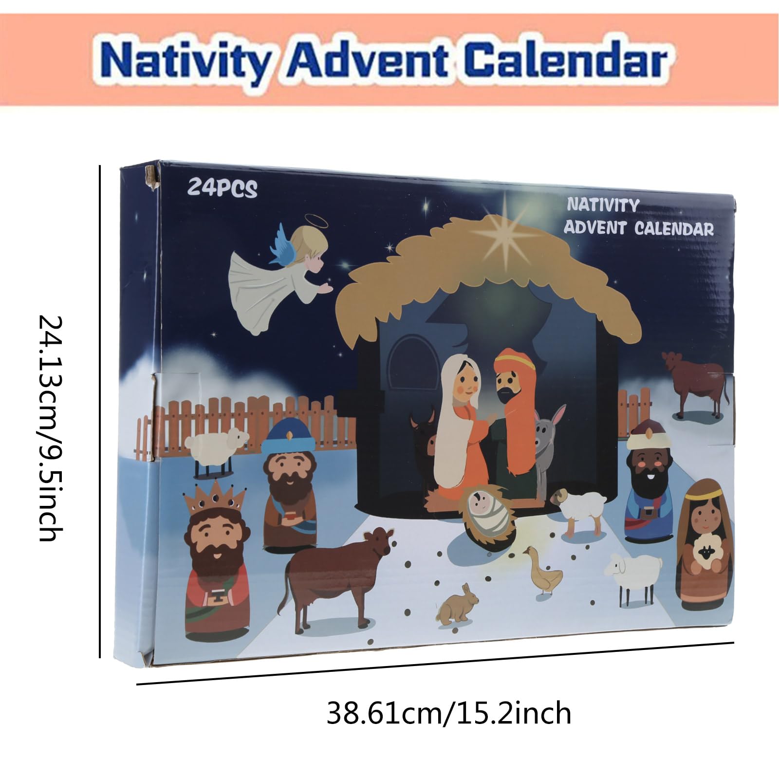 Calendario de Adviento de Navidad con 24 miniaturas de resina, regalo para niños y niñas, adecuado para figuras de belén infantil