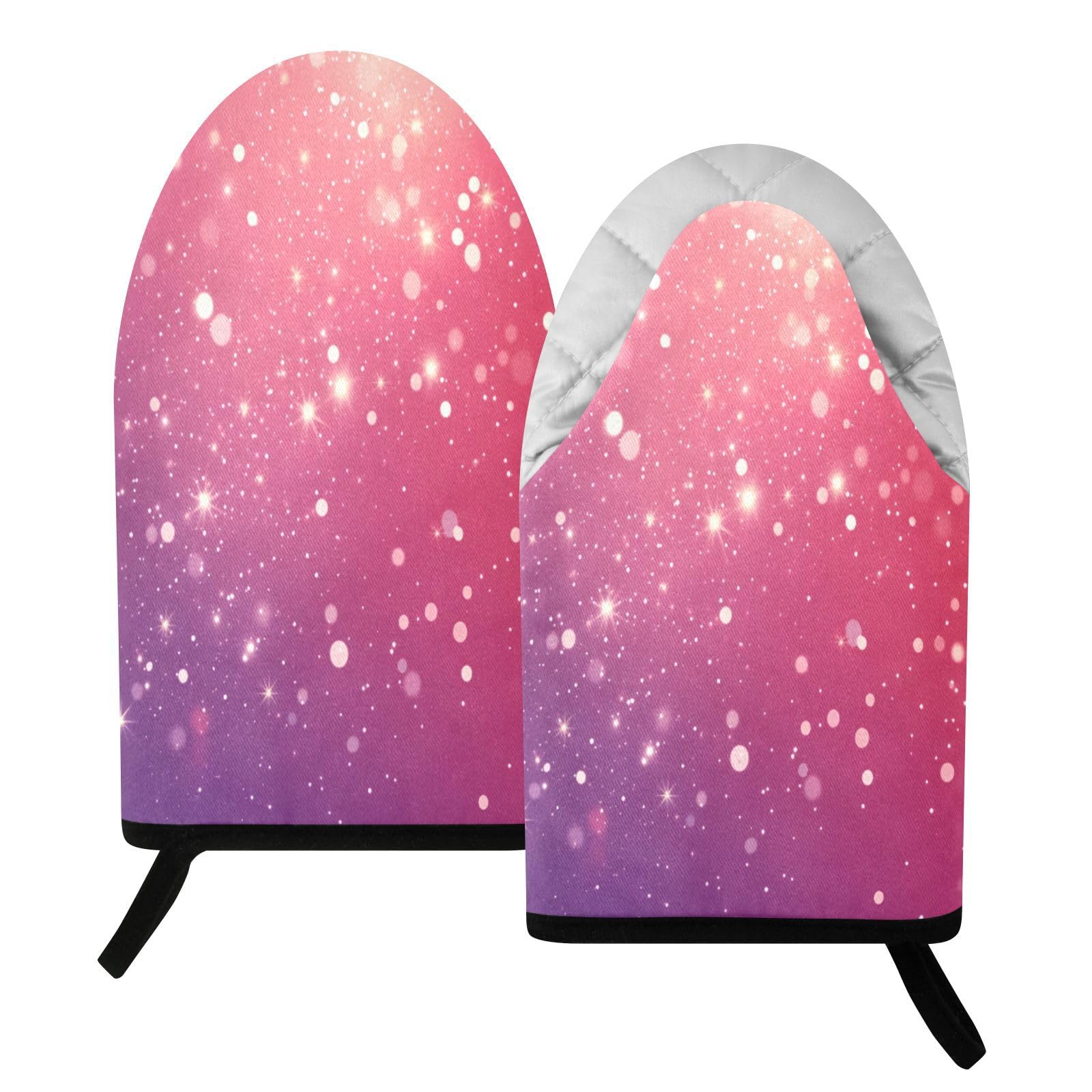 BURSTDDY Shiny Dot Oven Mitt,Heat Resistant Kitchen Mitts for Cooking