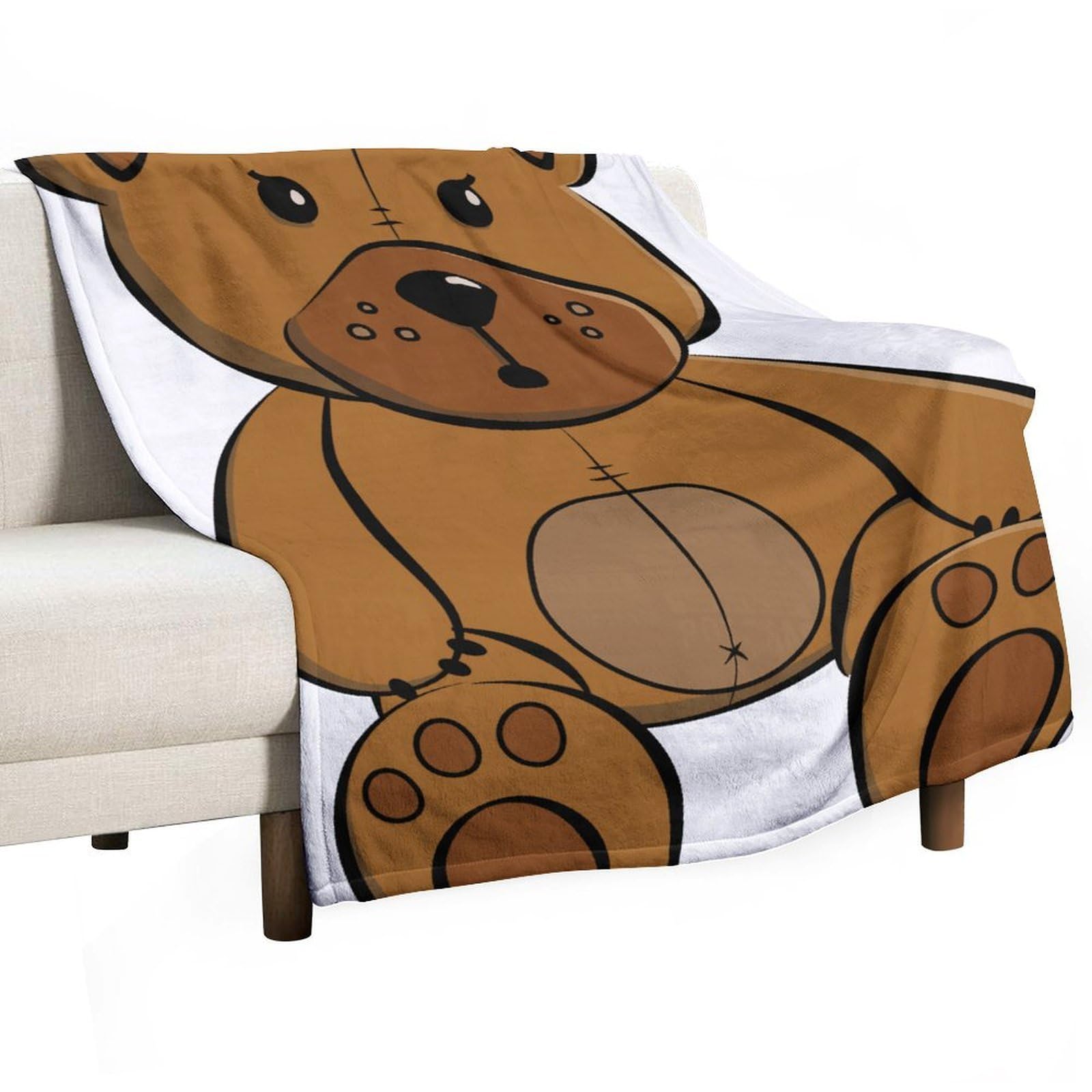 MHYRAC Flannel Blanket, Teddy Bear Throw Blanket for Couch Sofa Bed Office, Soft And Comfortable Without Pilling