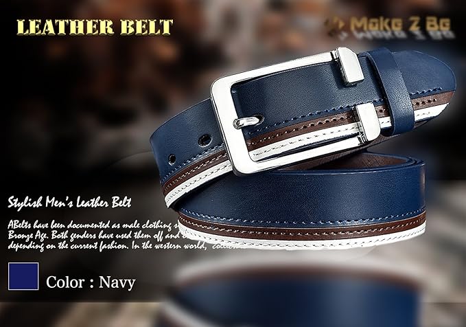 MARK&LONAゴルフ 白&ブルー 牛革ベルト男女兼用 OC Belt | MEN and WOMEN