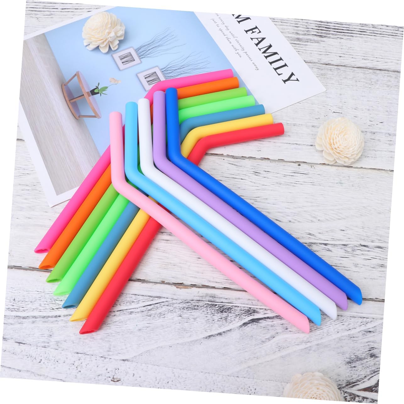 PRETYZOOM 18pcs Practical Eco-friendly Silicone Straws Reusable Drinking Straws Slide for Adult Parties Bpa