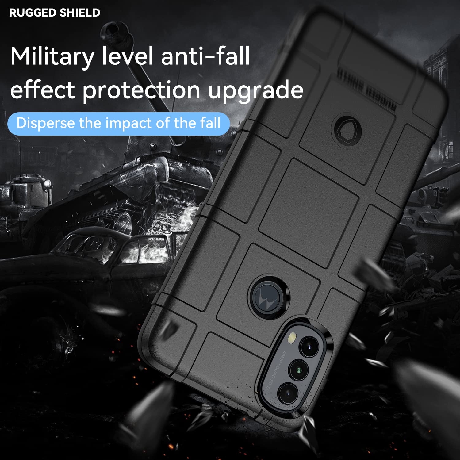 FTRONGRT Cover per Motorola Moto E20, Custodia Protezione in Morbida Silicone TPU, Durevol, Anti Shock, Custodia per Motorola Moto E20 (Nero
