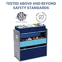 Vista 5 de Delta Children Design and Store 6 Bin Toy Organizer, Grey/Blue Gris/Azul