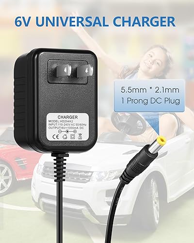 Miniatura 2 de Cargador de batería de 6 V para paseo en juguetes Cargador de 6 V para paseo en coche Best Choice Products SUV Powered Accessories 6V Kids Charger