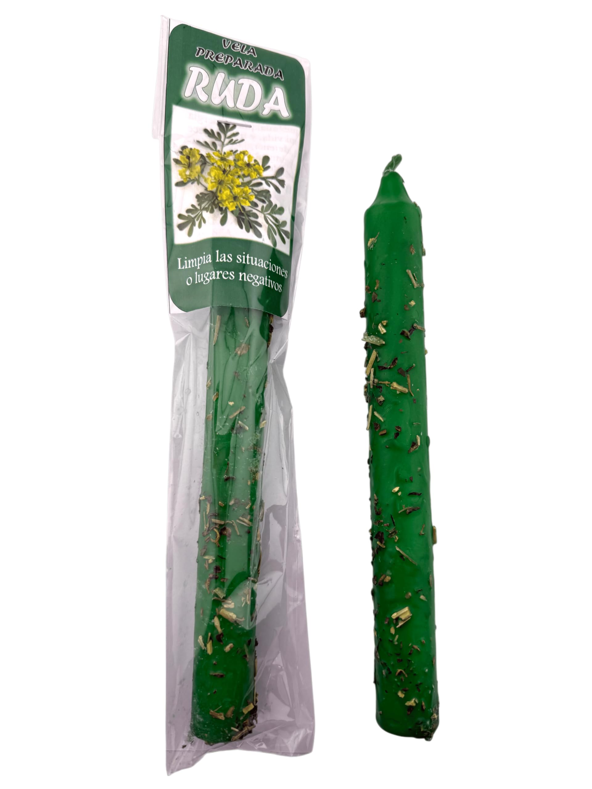 Hostenatura Rue | Ritualized Ruda Prepared Candle 18 Cm | Esoteric Candle For Cleaning Situations And Spaces | Ritual To Cut Negative Energies And Purify The Environment | Ready To Use