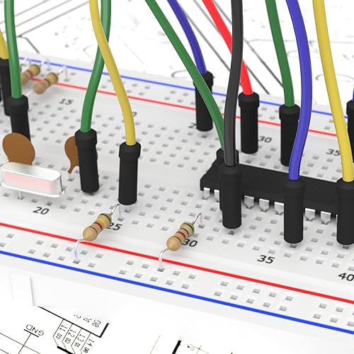 Miniatura 4 de Kit de cables de puente de tabla de cortar pan de electrónica sin soldadura 400 830 Punto de lazo Breadboard 14Values Cable de puente sólido 126