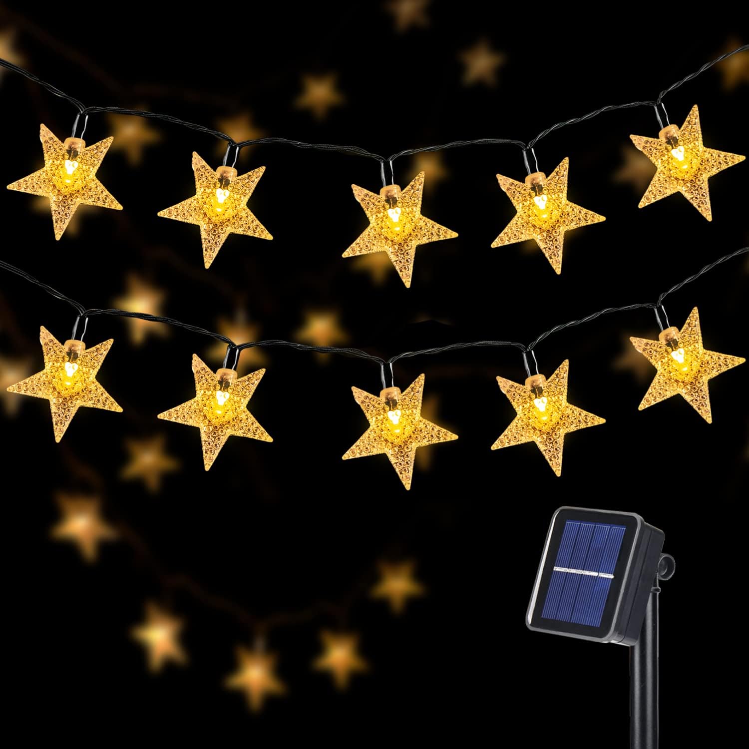 Solar String Lights Outdoor Christmas OxyLED 59 Ft 110 LED Star Lights