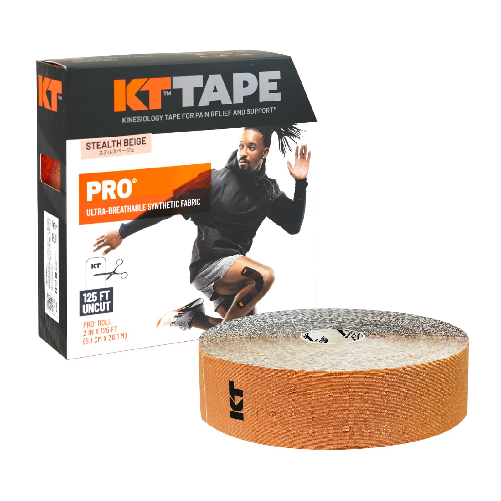 KT Tape, Pro Synthetic Kinesiology Athletic Tape, 125' Uncut Roll