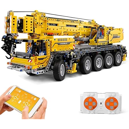 Amazon Co Jp クレーン車 1 8スケール 車模型 クレーン車 建設重機 建設車 オレンジ モデルカー 工事車 子供 おもちゃ プレゼント 建築模型 教育 写真に 電動リモコン少年パズルファイトプラグインビルディングブロックおもちゃ 誕生日 子供向け 立体パズル クレーン