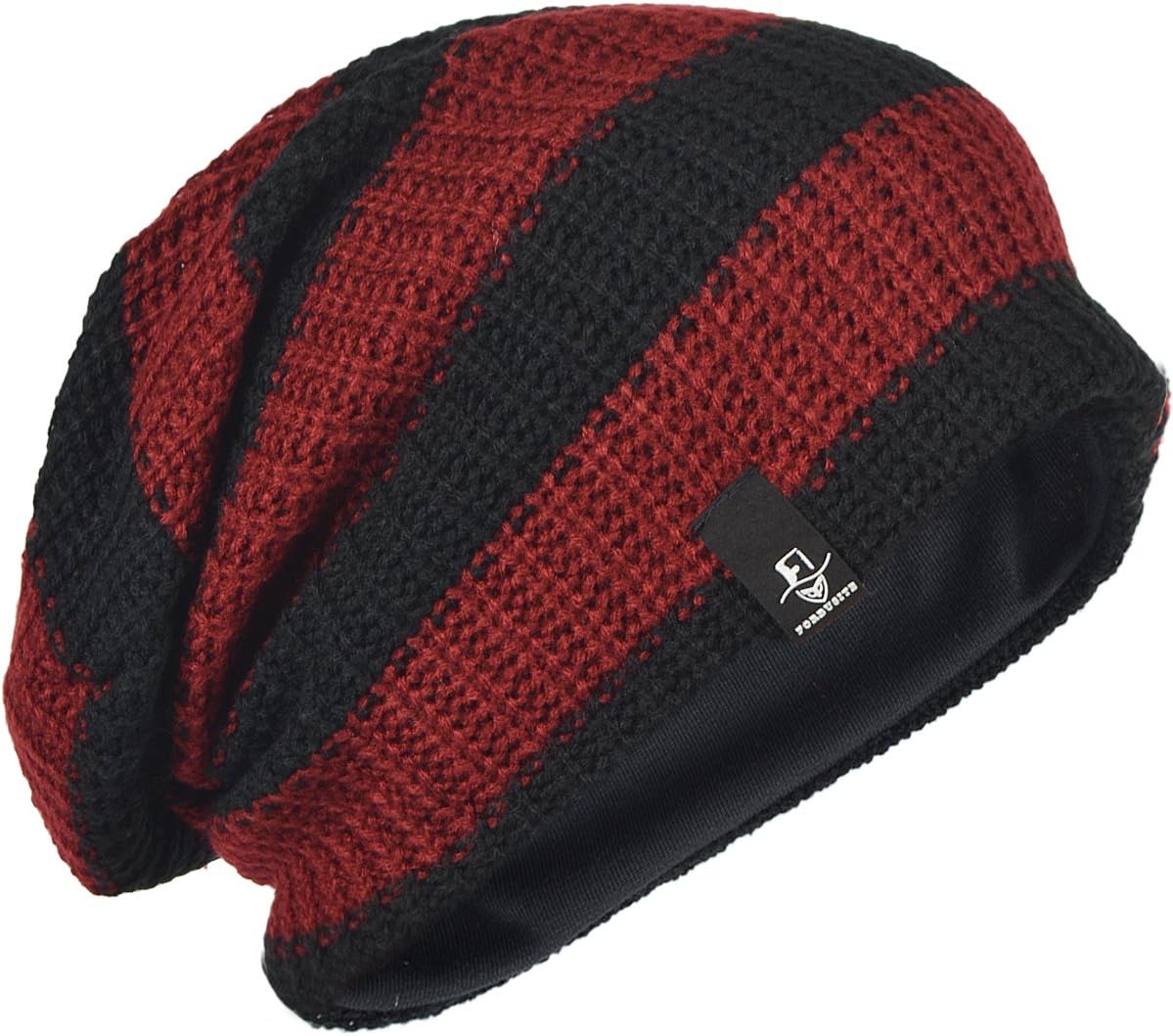 FORBUSITE Mens Slouchy Long Beanie Knit Cap for Summer Winter, Oversize