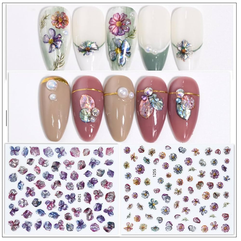 ジュエルネイル⭐️ネイルシール ネイルステッカー 白パール 3D Amazon.co.jp: LucaSng ネイルシール 花 ネイルシール 手用 花
