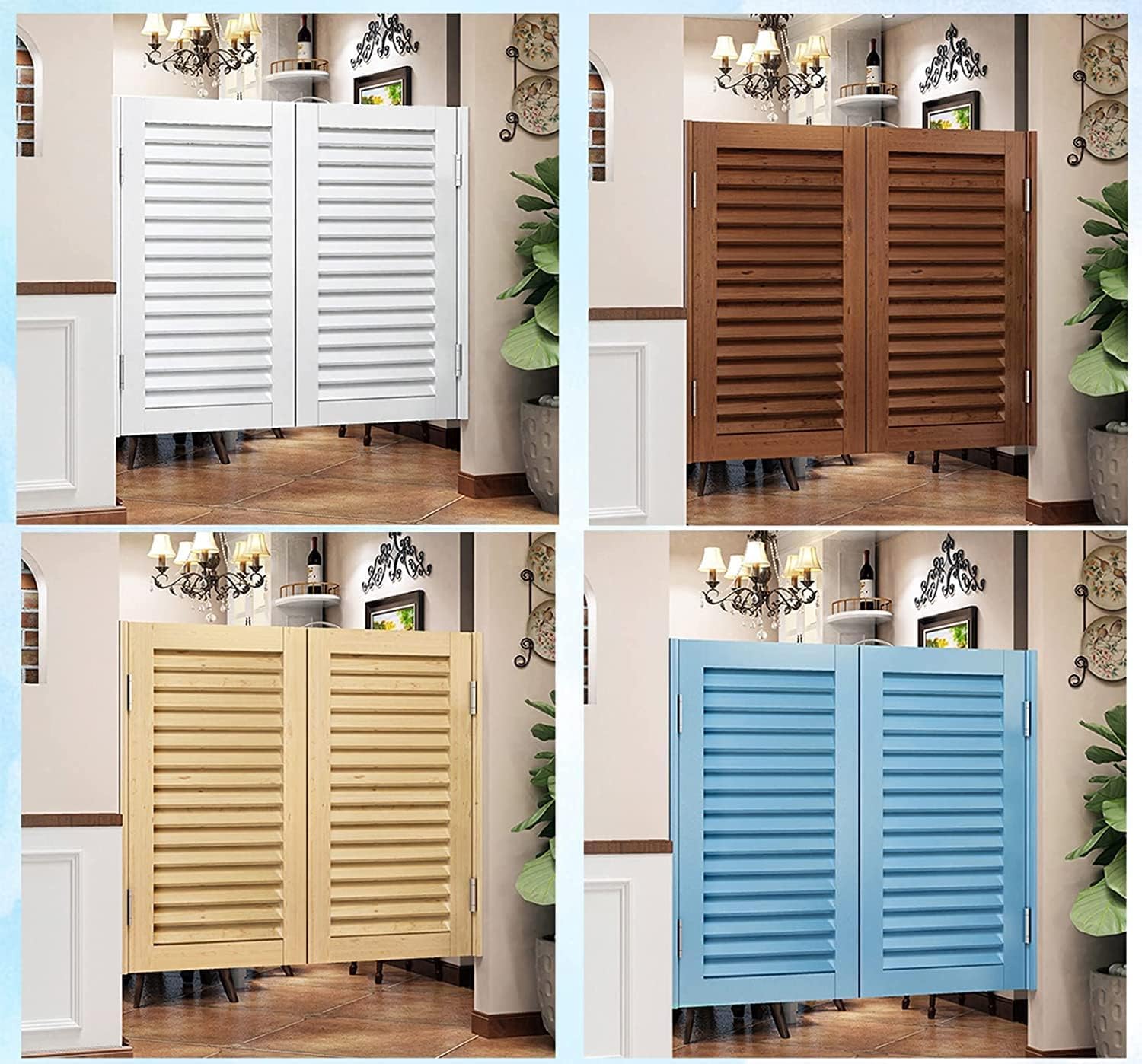 Porte a battente in legno massello resistente, stile saloon doppia porta bancone con meccanismo di chiusura automatica, per cucina, bagno, bar, portico, ingresso, interni ed esterni