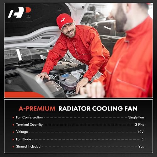 Miniatura 2 de A-Premium Conjunto de ventilador de refrigeración del radiador del motor compatible con modelos seleccionados Chevrolet y Pontiac - Aveo 2005-2008,